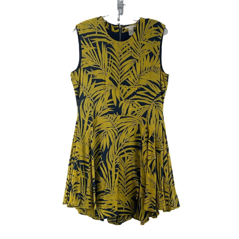 Sale!!! H&M Yellow and Black Leaf Print Dress